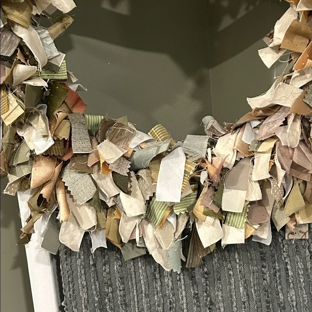 Handmade Rustic Multicolor Fabric Wreath